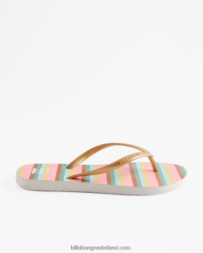 Billabong vrouwen dama rubberen teenslipper sandalenkoraal verpletteren 4D20H2524