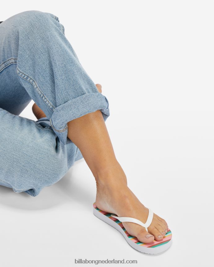 Billabong vrouwen dama rubberen teenslipper sandalenkoraal verpletteren 4D20H2524