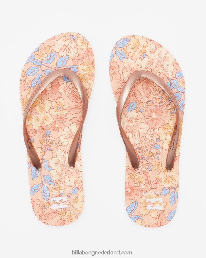 Billabong vrouwen dama rubberen teenslipper sandalenlichte meloen 4D20H2523