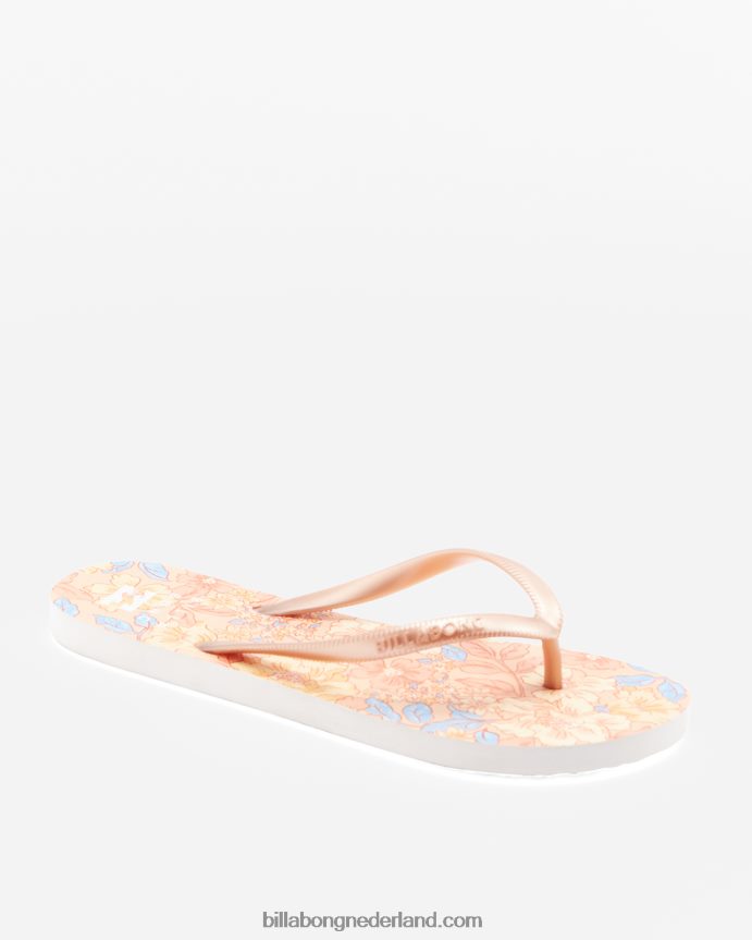 Billabong vrouwen dama rubberen teenslipper sandalenlichte meloen 4D20H2523