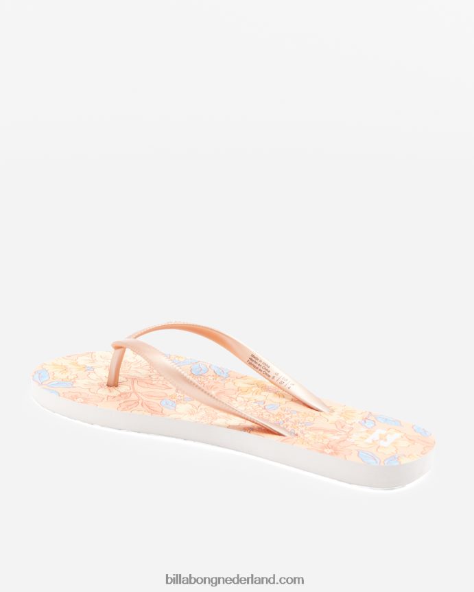 Billabong vrouwen dama rubberen teenslipper sandalenlichte meloen 4D20H2523