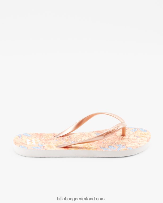 Billabong vrouwen dama rubberen teenslipper sandalenlichte meloen 4D20H2523