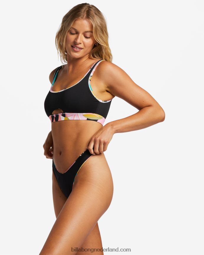 Billabong vrouwen a/div hoog uitgesneden bikinibroekje tot 50zwart 4D20H1348