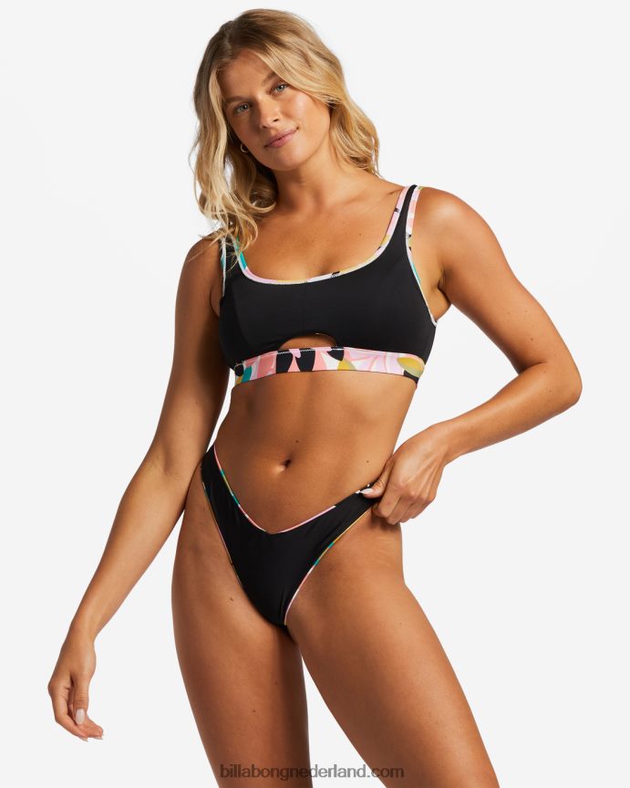 Billabong vrouwen a/div hoog uitgesneden bikinibroekje tot 50zwart 4D20H1348