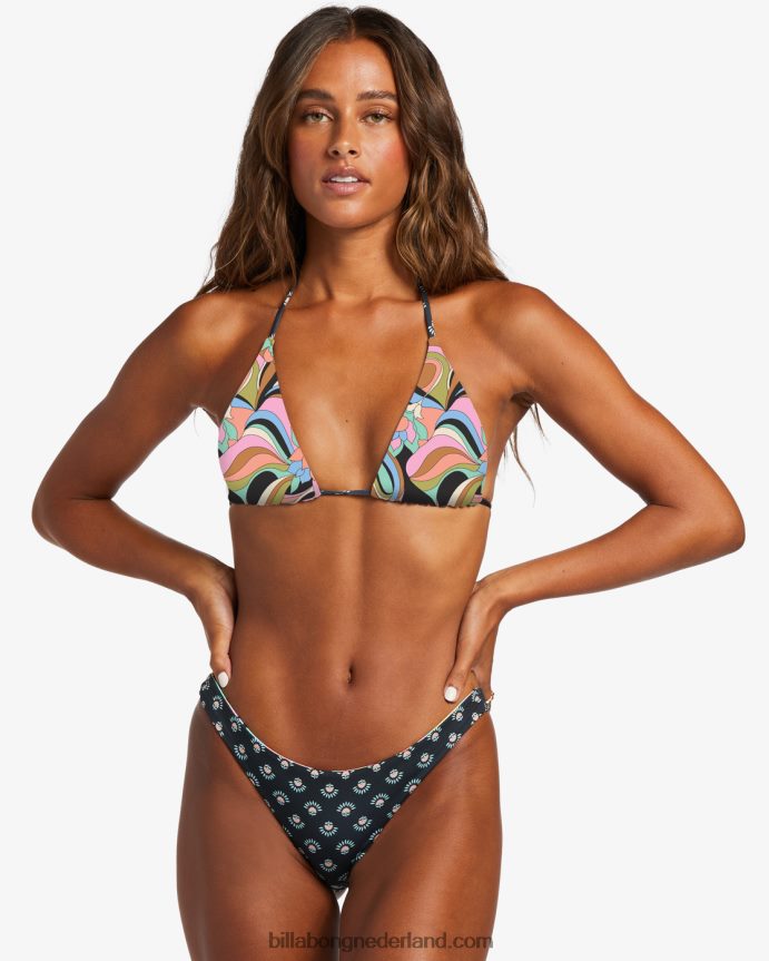 Billabong vrouwen don't trip tanga schraal bikinibroekjezwarte kiezelsteen 4D20H1239
