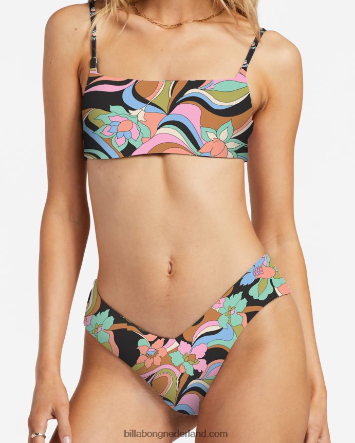Billabong vrouwen dont trip fiji omkeerbaar schraal bikinibroekjezwarte kiezelsteen 4D20H1237