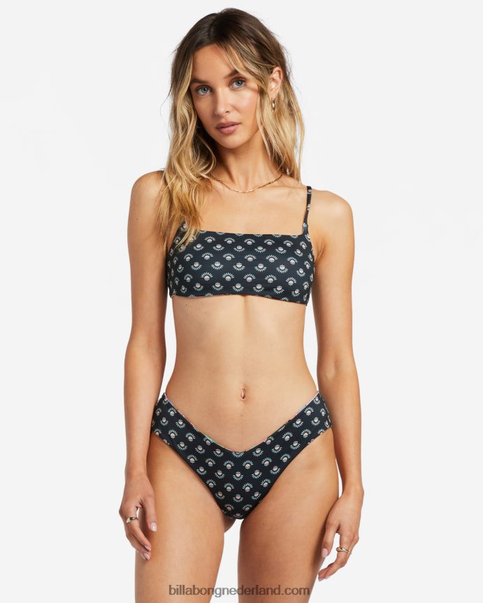 Billabong vrouwen dont trip fiji omkeerbaar schraal bikinibroekjezwarte kiezelsteen 4D20H1237