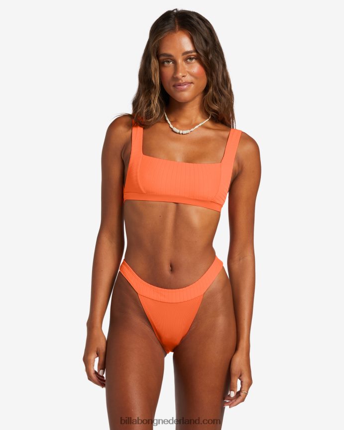 Billabong vrouwen line-up bikinibroekje met bandjespoppin perzik 4D20H1234