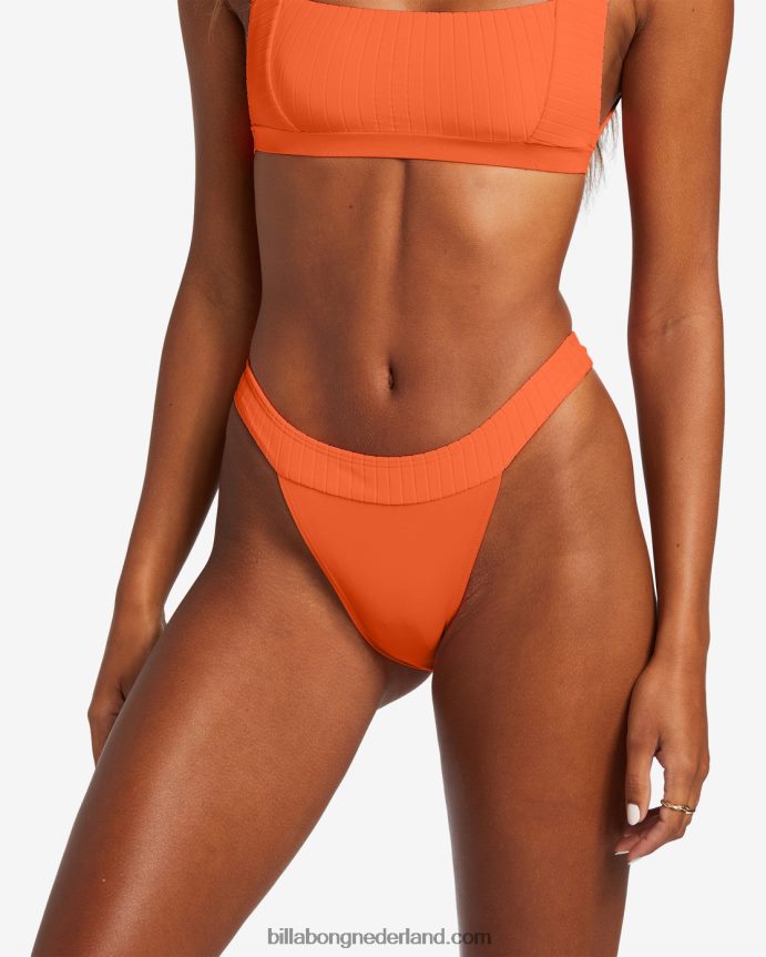 Billabong vrouwen line-up bikinibroekje met bandjespoppin perzik 4D20H1234