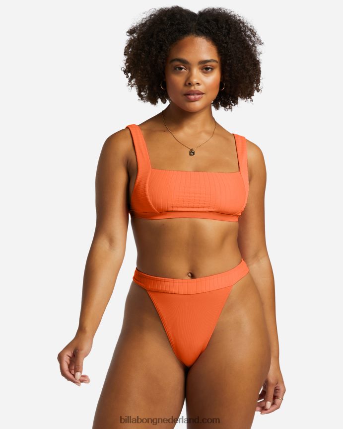Billabong vrouwen line-up bikinibroekje met bandjespoppin perzik 4D20H1234