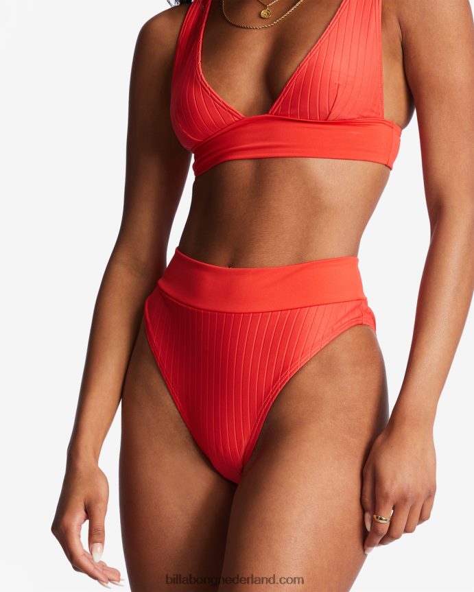 Billabong vrouwen line up bikinibroekjeheldere papaver 4D20H1483
