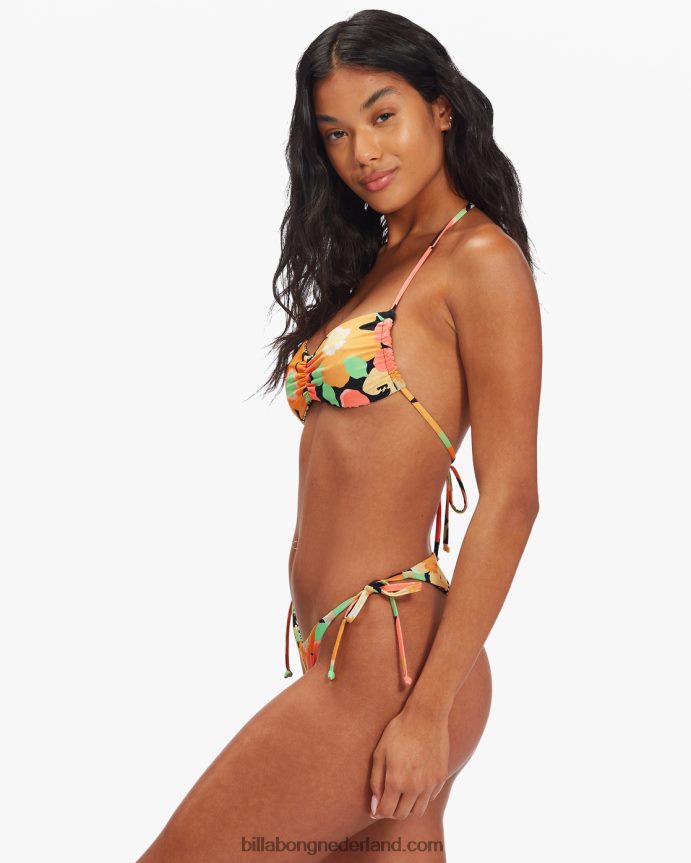Billabong vrouwen mooie daze tanga omkeerbaar bikinibroekje met strikbandjesmulti 4D20H1547