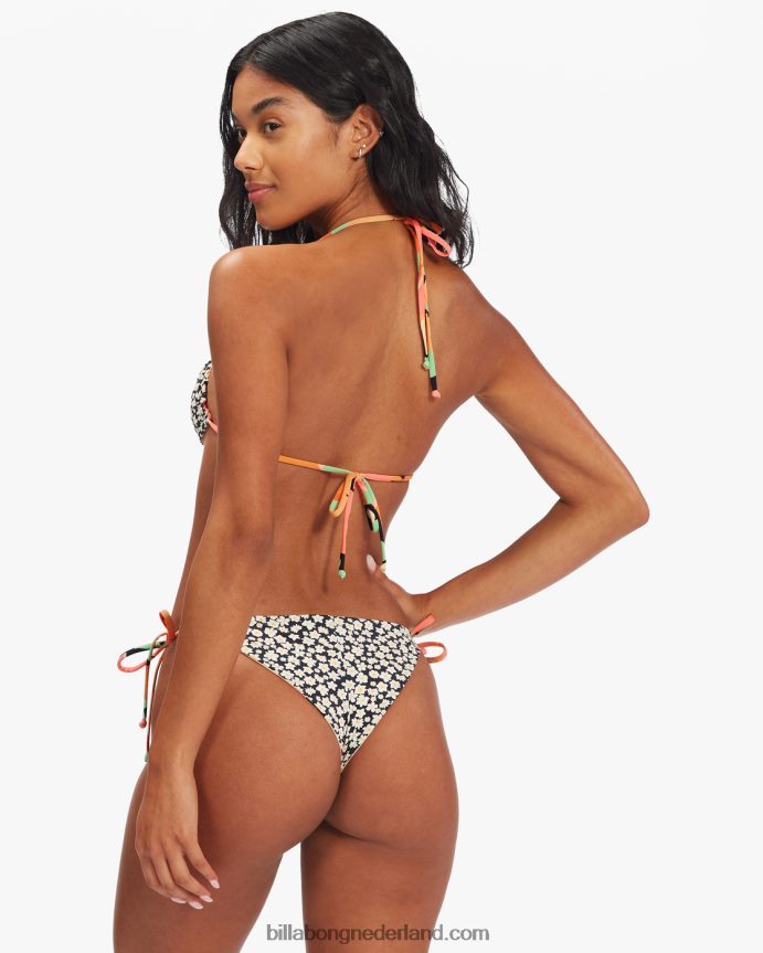 Billabong vrouwen mooie daze tanga omkeerbaar bikinibroekje met strikbandjesmulti 4D20H1547