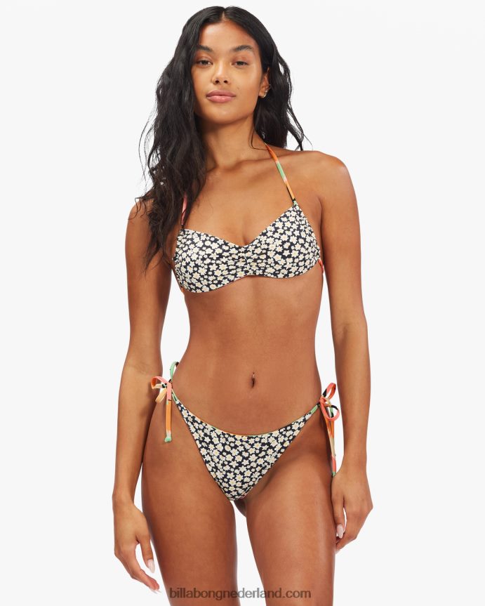 Billabong vrouwen mooie daze tanga omkeerbaar bikinibroekje met strikbandjesmulti 4D20H1547