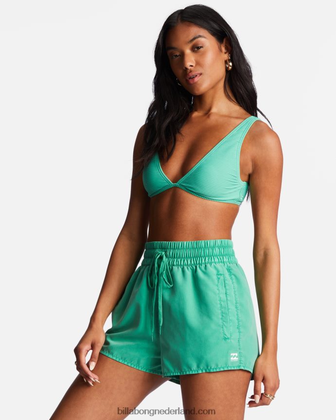 Billabong vrouwen sol searcher nieuwe zwemshort met elastische taillezoet gras 4D20H1703