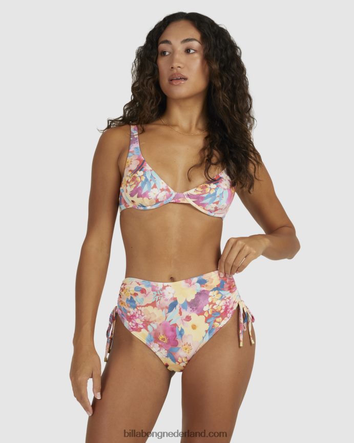 Billabong vrouwen summer bliss retro bikinibroekje met ruchesrood 4D20H1518