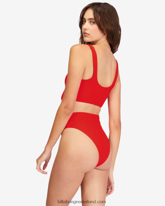 Billabong vrouwen tanlines stijgen hoog getailleerde bikinibroekjeshete peper 4D20H1536