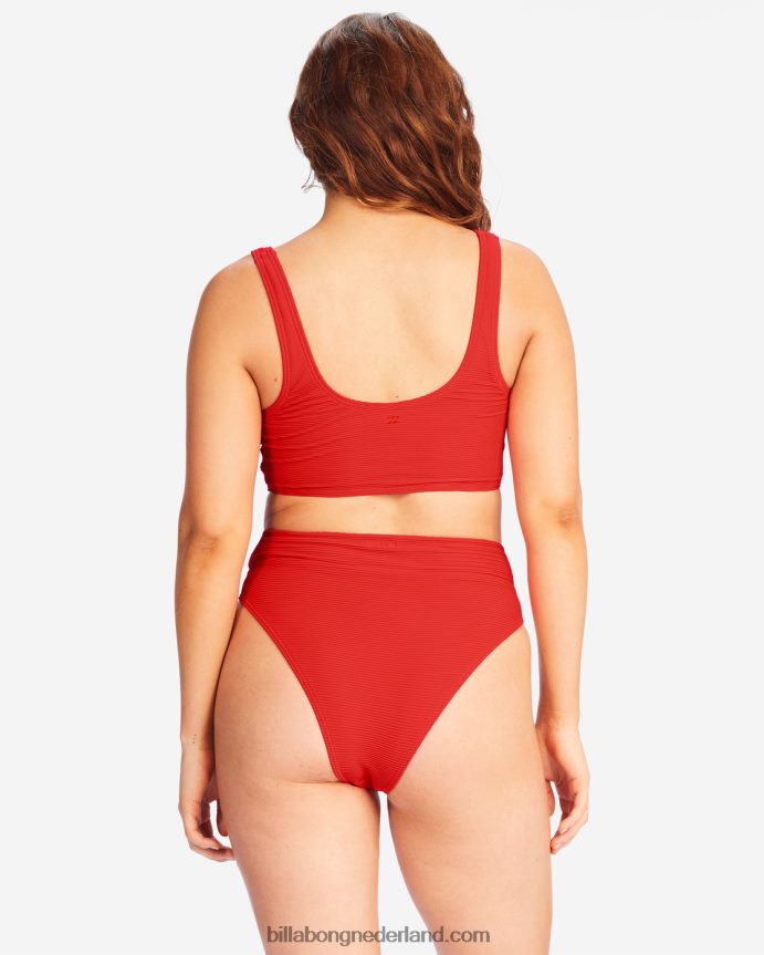 Billabong vrouwen tanlines stijgen hoog getailleerde bikinibroekjeshete peper 4D20H1536