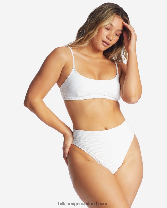 Billabong vrouwen tanlines stijgen hoog getailleerde bikinibroekjeswit 4D20H1654