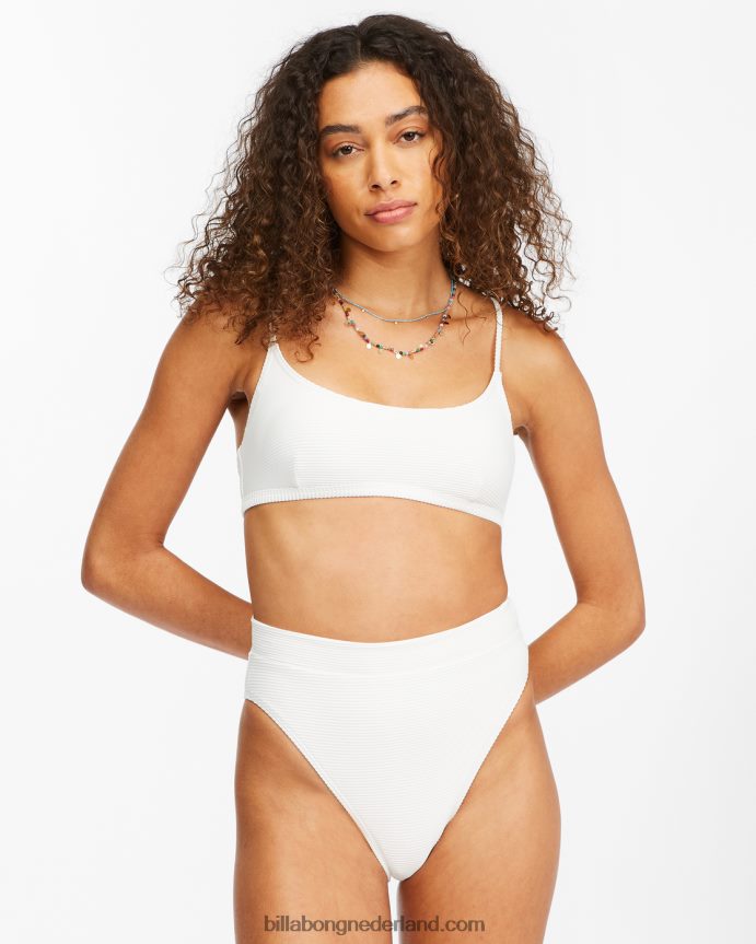 Billabong vrouwen tanlines stijgen hoog getailleerde bikinibroekjeswit 4D20H1654