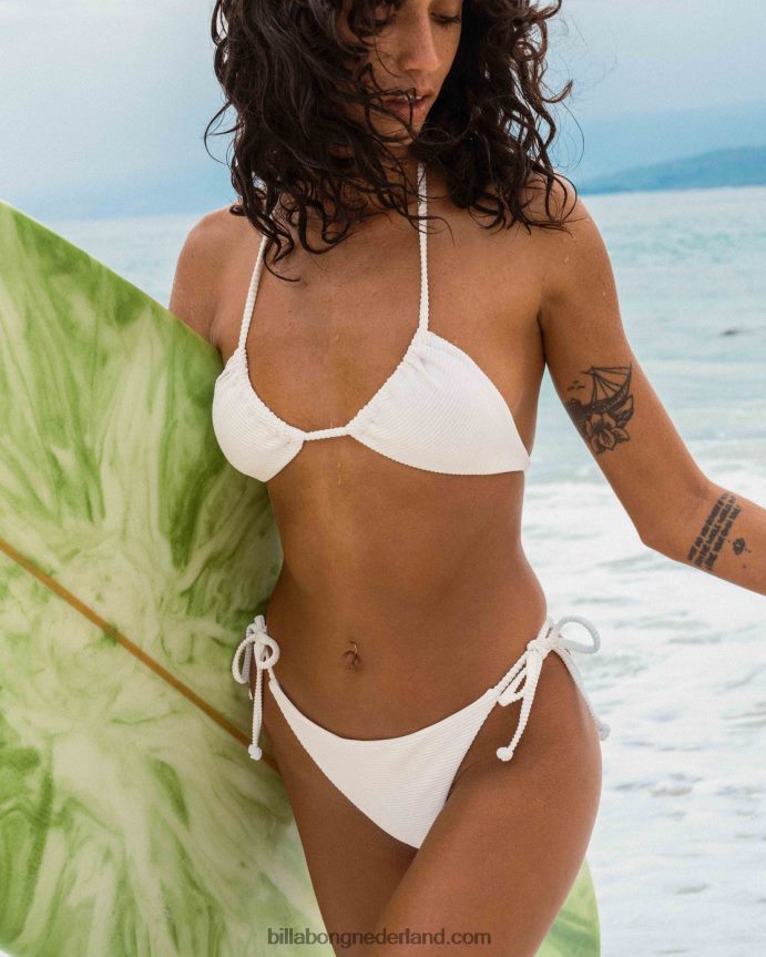 Billabong vrouwen tanlines tanga bikinibroekje met striksluiting aan de zijkantwit 4D20H1302