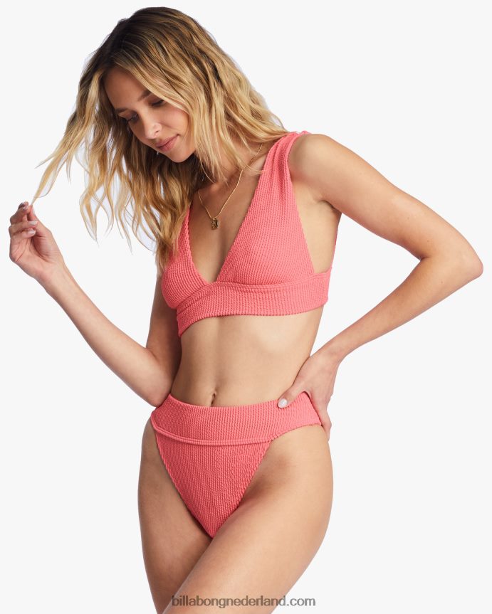 Billabong vrouwen zomer hoog aruba bikinibroekjekoraal verpletteren 4D20H1459