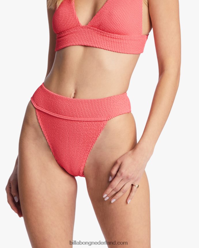 Billabong vrouwen zomer hoog aruba bikinibroekjekoraal verpletteren 4D20H1459