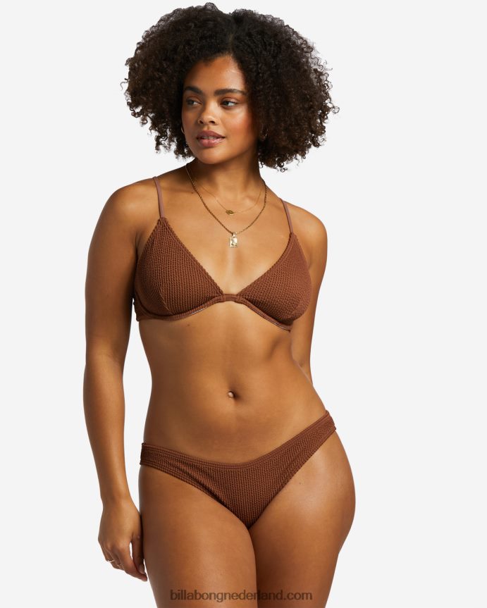 Billabong vrouwen zomer hoog isla bikinibroekjegeroosterde kokosnoot 4D20H1247