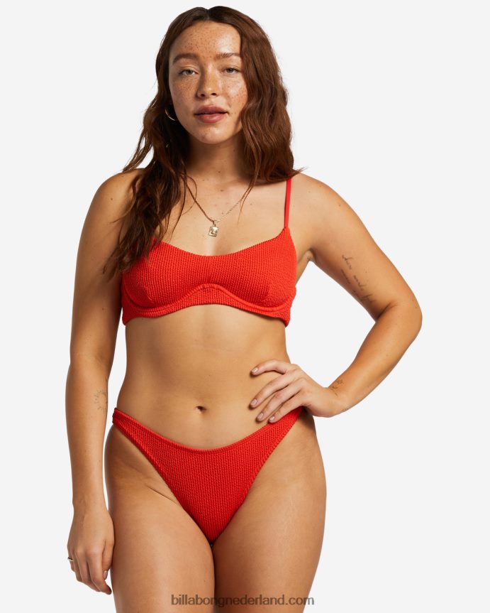 Billabong vrouwen zomer hoog tropisch bikinibroekjerode aloha 4D20H1253