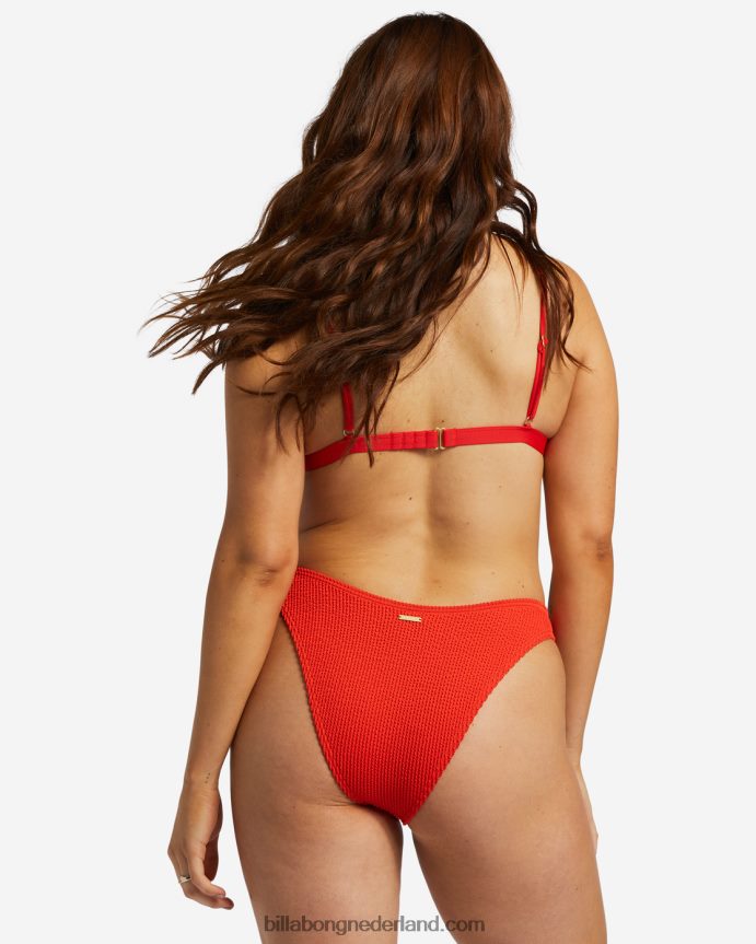 Billabong vrouwen zomerse high-hike bikinibroekjesrode aloha 4D20H1251