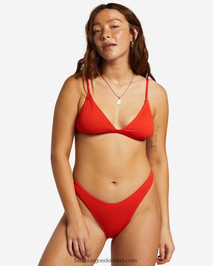 Billabong vrouwen zomerse high-hike bikinibroekjesrode aloha 4D20H1251