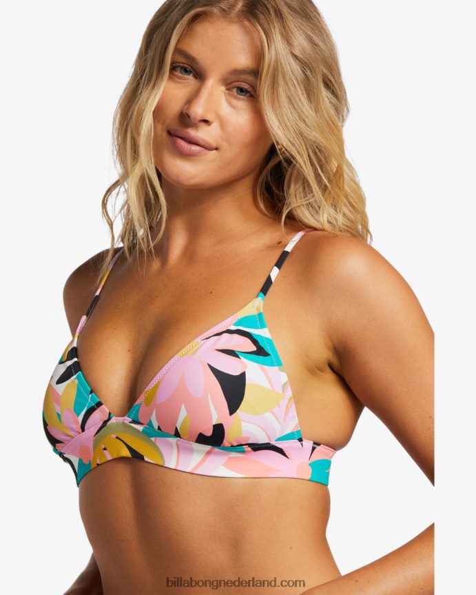 Billabong vrouwen a/div triangelbikinitop met bandjeszwart multi 4D20H1268