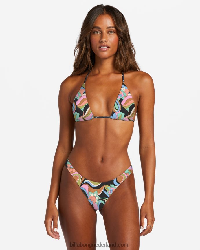 Billabong vrouwen dont trip omkeerbare triangelbikinitopzwarte kiezelsteen 4D20H1238
