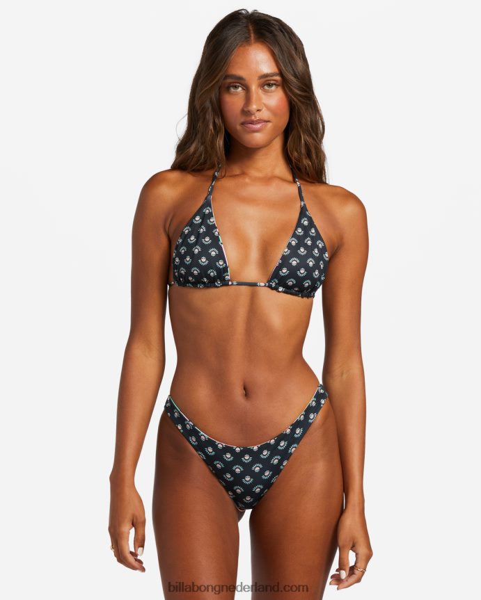 Billabong vrouwen dont trip omkeerbare triangelbikinitopzwarte kiezelsteen 4D20H1238