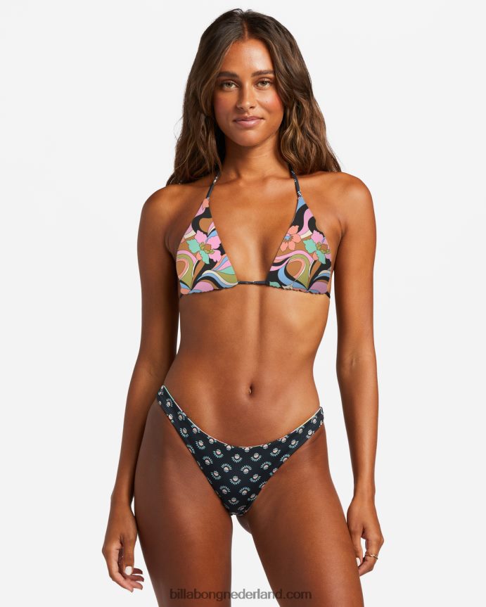 Billabong vrouwen dont trip omkeerbare triangelbikinitopzwarte kiezelsteen 4D20H1238