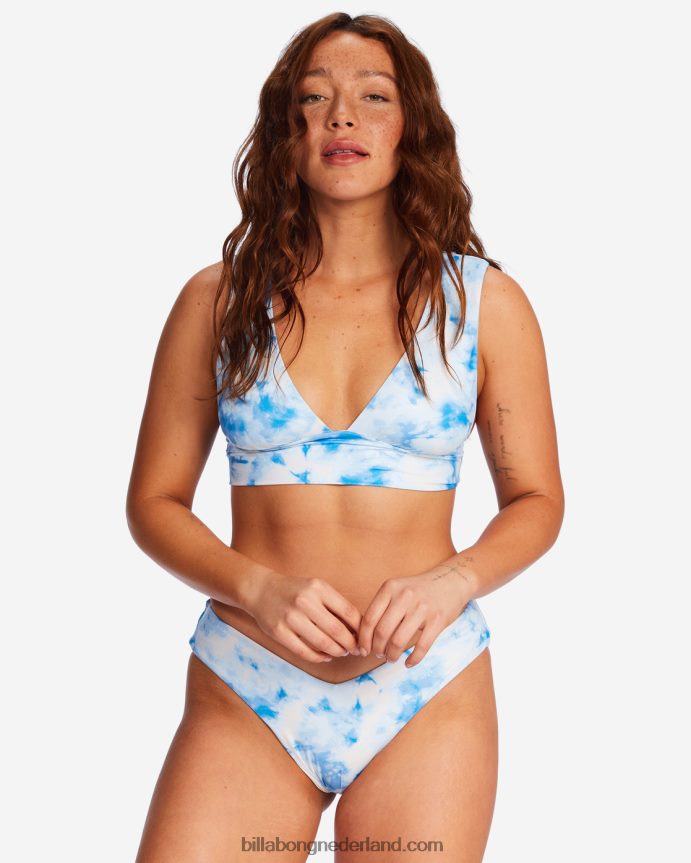Billabong vrouwen gebleekt blauw diepuitgesneden bikinitopjeklassiek blauw 4D20H1569