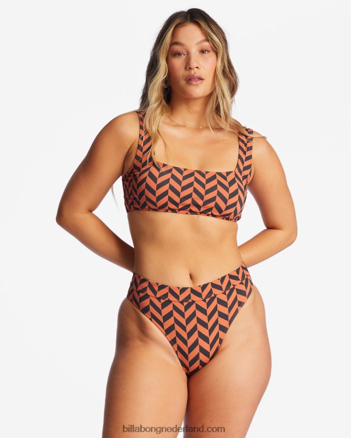 Billabong vrouwen gekruiste bikinitop met vierkante hals en tanktopsteen 4D20H1479
