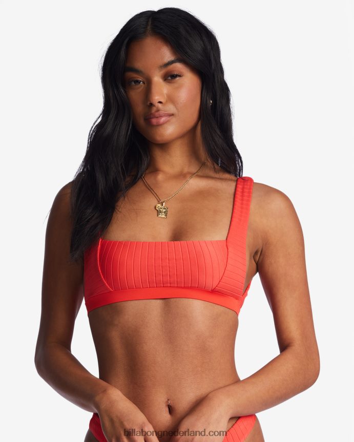 Billabong vrouwen gevoerde tank bikinitopheldere papaver 4D20H1480