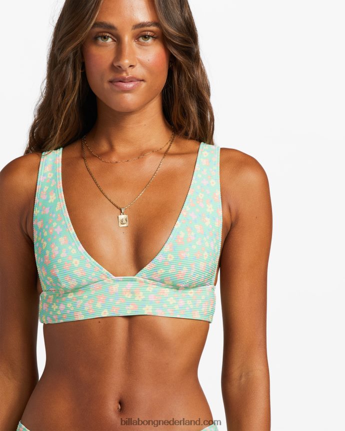Billabong vrouwen i sea you tanlines diepuitgesneden bikinitopgroene munt 4D20H1197