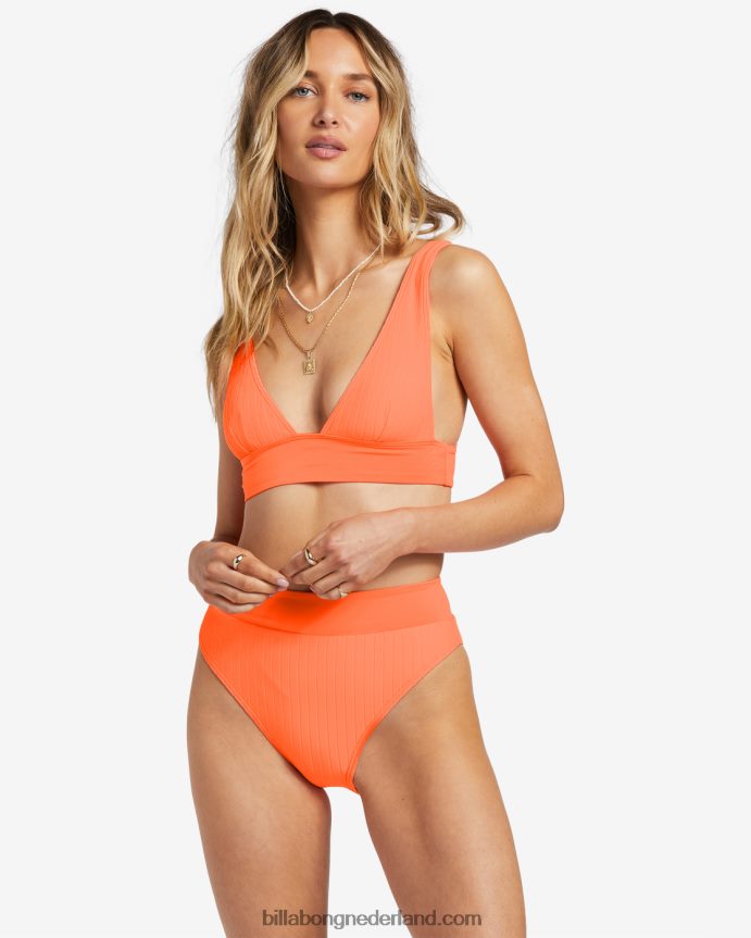 Billabong vrouwen line up remi diep uitgesneden triangelbikinitoppoppin perzik 4D20H1231
