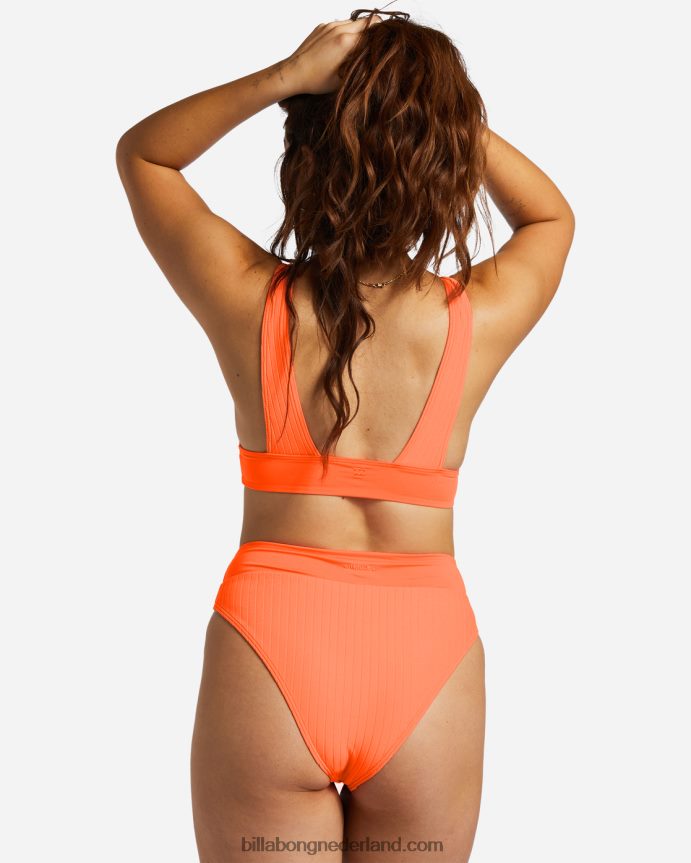 Billabong vrouwen line up remi diep uitgesneden triangelbikinitoppoppin perzik 4D20H1231