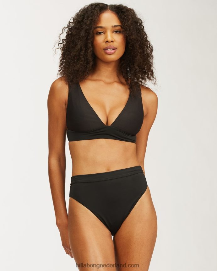 Billabong vrouwen sol searcher diepuitgesneden bikinitopzwarte kiezelsteen 4D20H1404