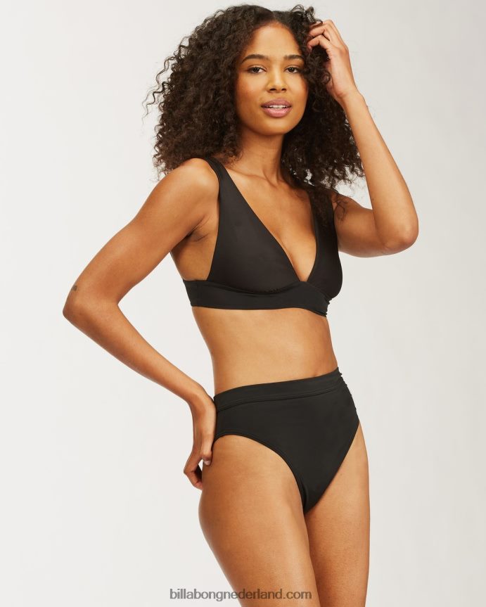 Billabong vrouwen sol searcher diepuitgesneden bikinitopzwarte kiezelsteen 4D20H1404