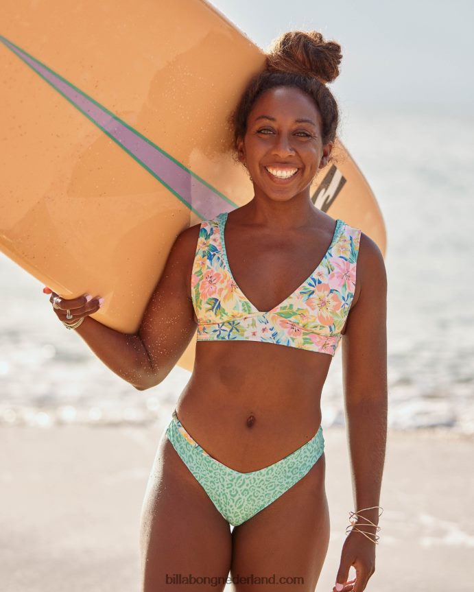 Billabong vrouwen sweet tropics omkeerbare diepuitgesneden bikinitopmulti 4D20H1592