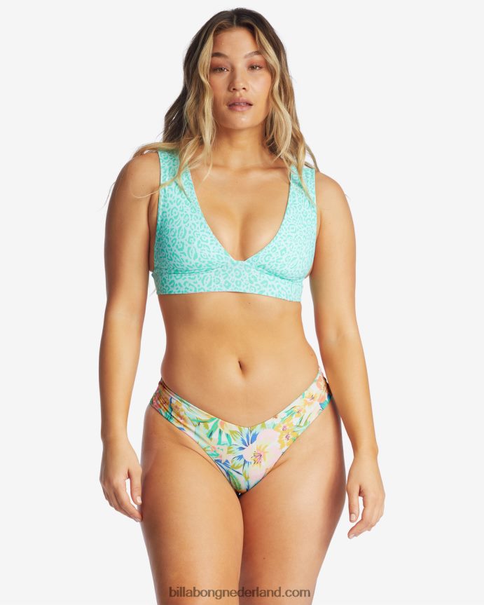 Billabong vrouwen sweet tropics omkeerbare diepuitgesneden bikinitopmulti 4D20H1592