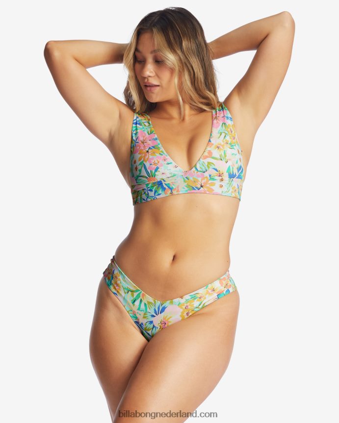 Billabong vrouwen sweet tropics omkeerbare diepuitgesneden bikinitopmulti 4D20H1592