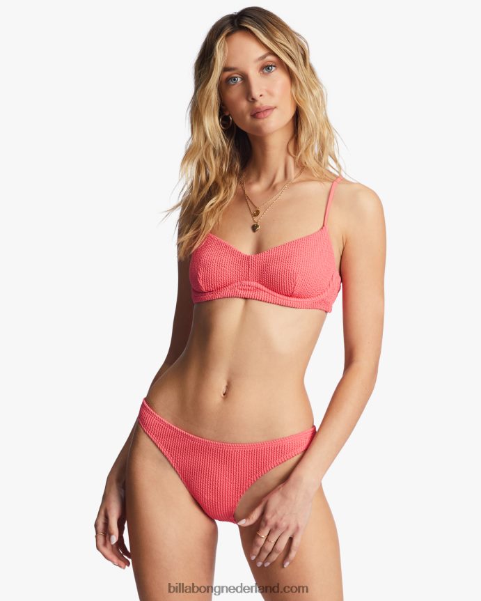 Billabong vrouwen zomer high kensley beugelbikinitopkoraal verpletteren 4D20H1458