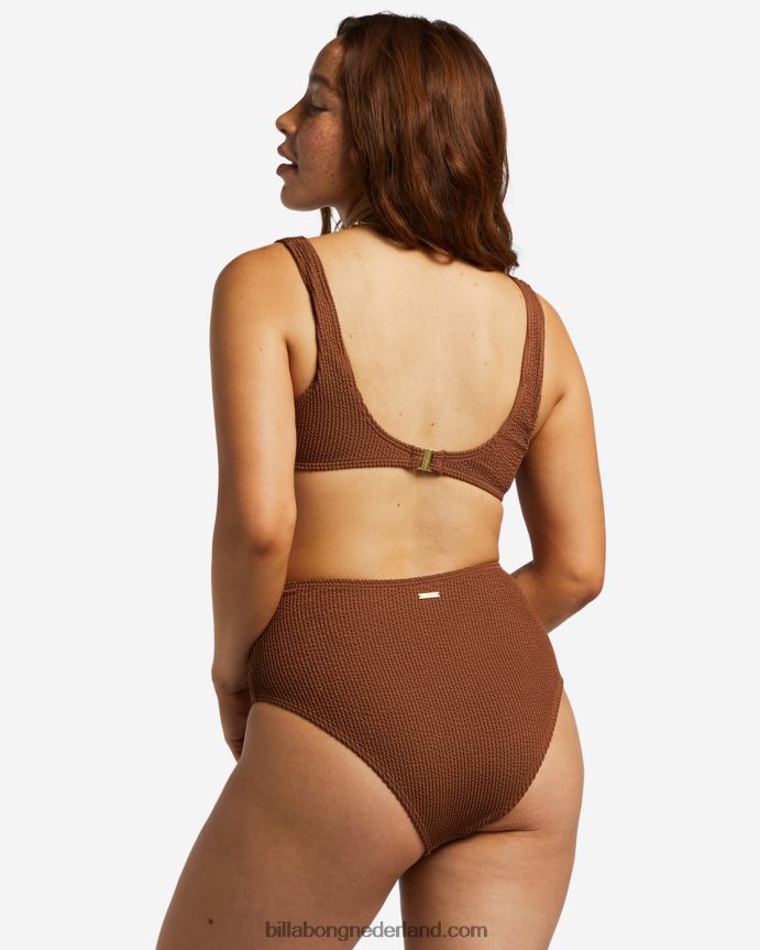 Billabong vrouwen zomer hoge bralette bikinitopgeroosterde kokosnoot 4D20H1248