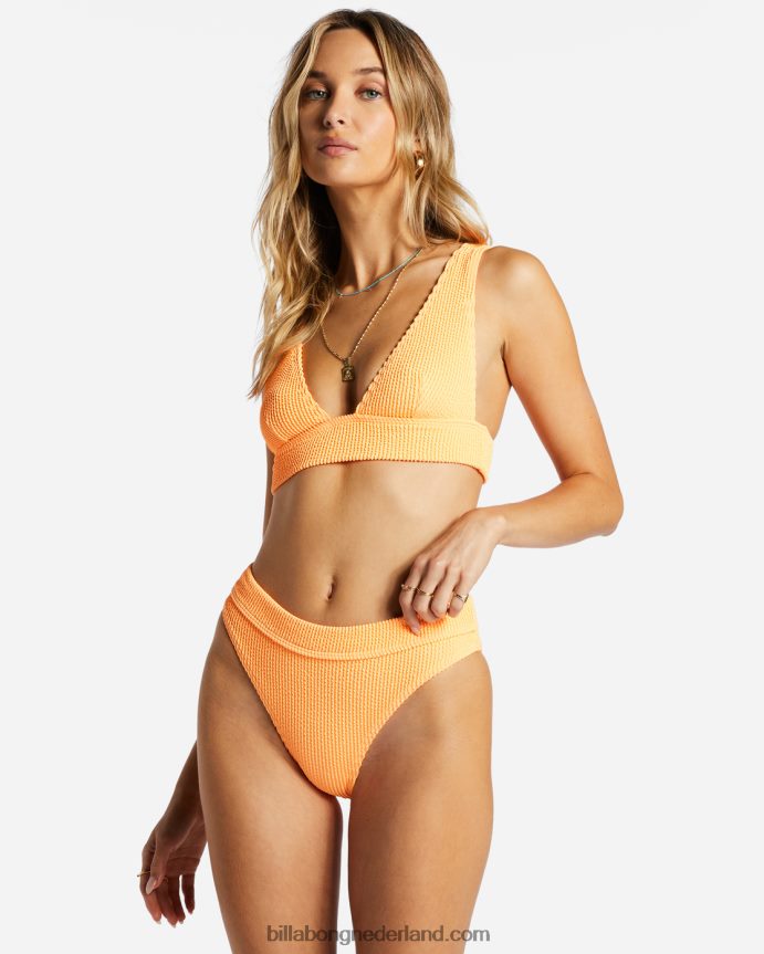 Billabong vrouwen zomer hoge remi diepuitgesneden bikinitoppittige mandarijn 4D20H1405