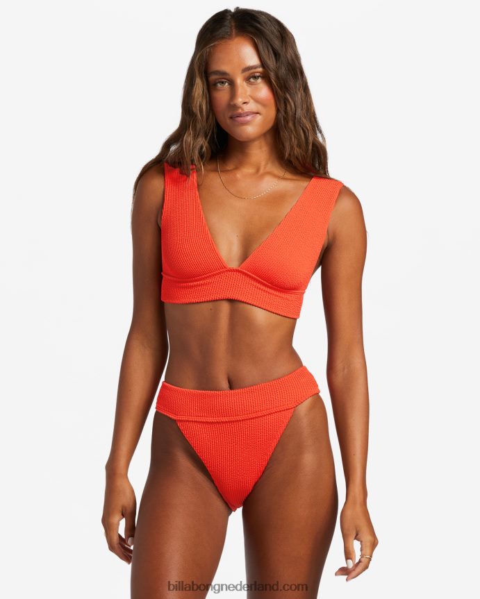 Billabong vrouwen zomer hoog uitgesneden bikinitopjerode aloha 4D20H1254